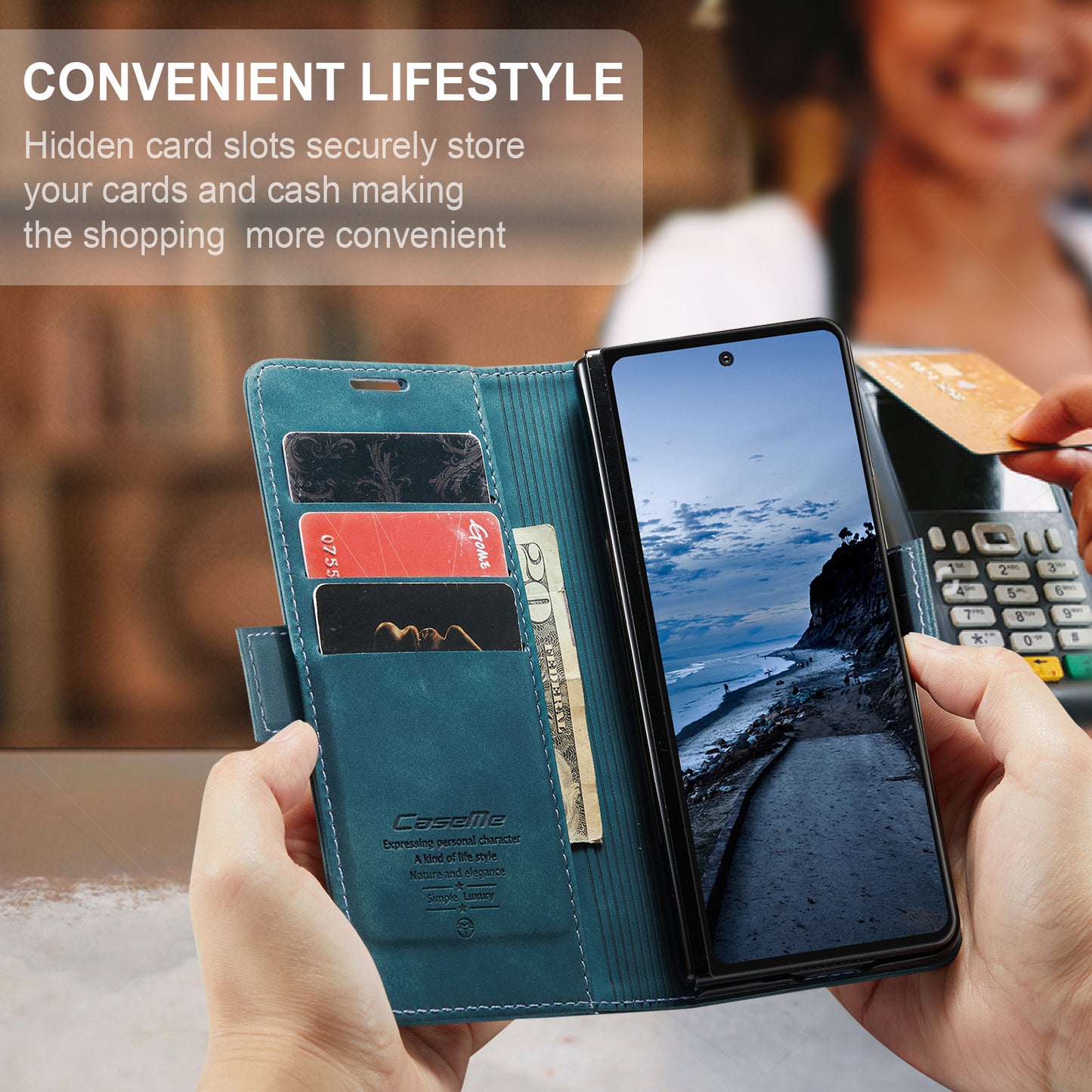 CASEME Handy Tasche für Samsung Galaxy Z Fold7 Wallet 013 Series Hülle Etui