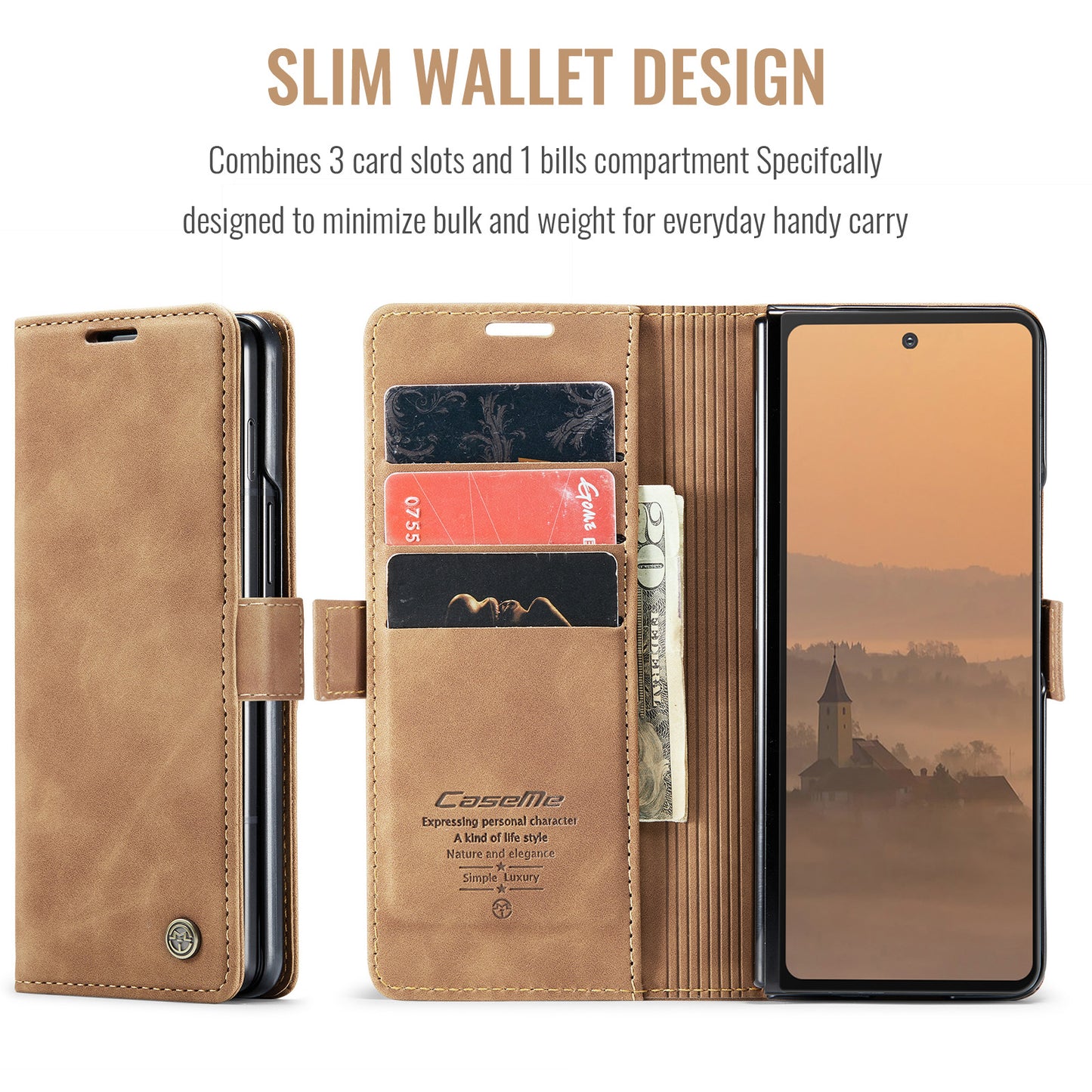 CASEME Handy Tasche für Samsung Galaxy Z Fold7 Wallet 013 Series Hülle Etui