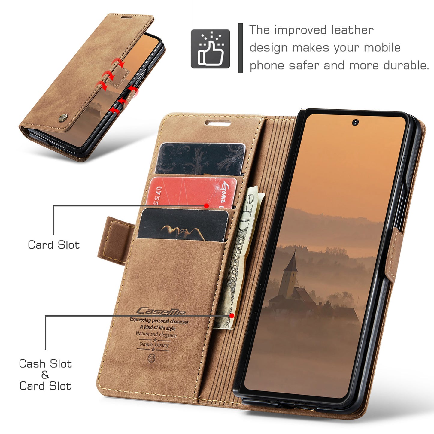 CASEME Handy Tasche für Samsung Galaxy Z Fold7 Wallet 013 Series Hülle Etui