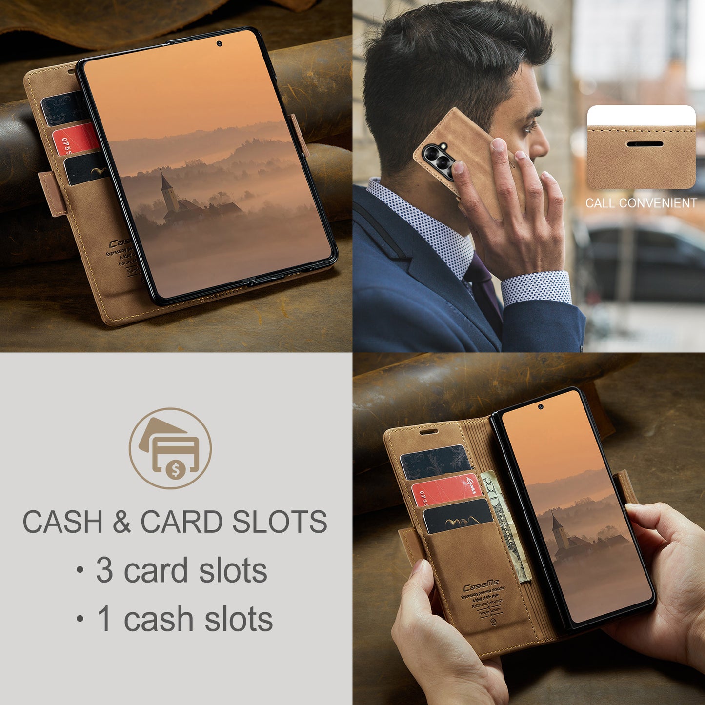 CASEME Handy Tasche für Samsung Galaxy Z Fold7 Wallet 013 Series Hülle Etui