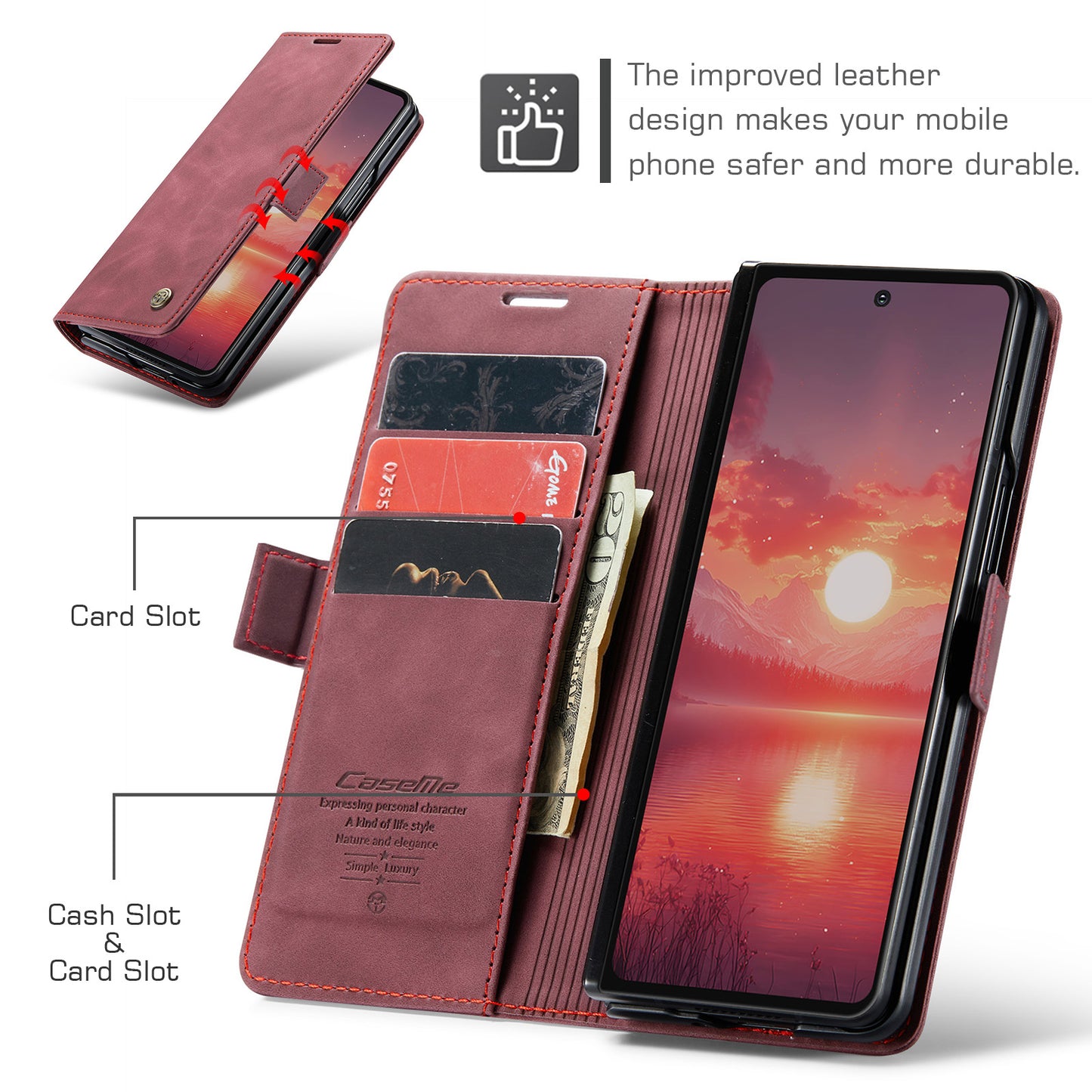 CASEME Handy Tasche für Samsung Galaxy Z Fold7 Wallet 013 Series Hülle Etui