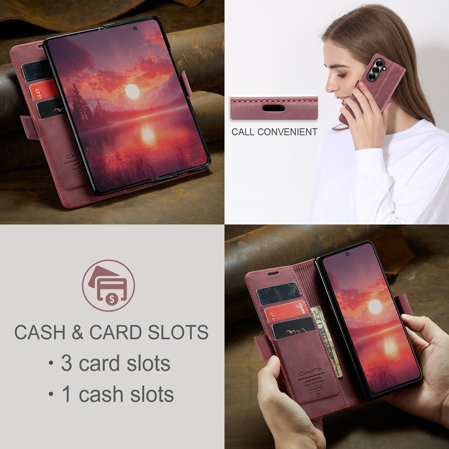 CASEME Handy Tasche für Samsung Galaxy Z Fold7 Wallet 013 Series Hülle Etui