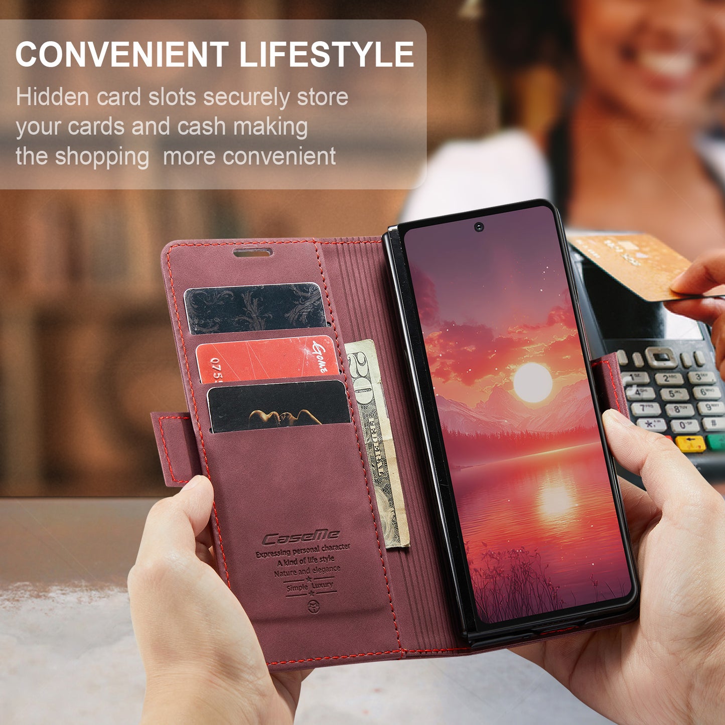 CASEME Handy Tasche für Samsung Galaxy Z Fold7 Wallet 013 Series Hülle Etui