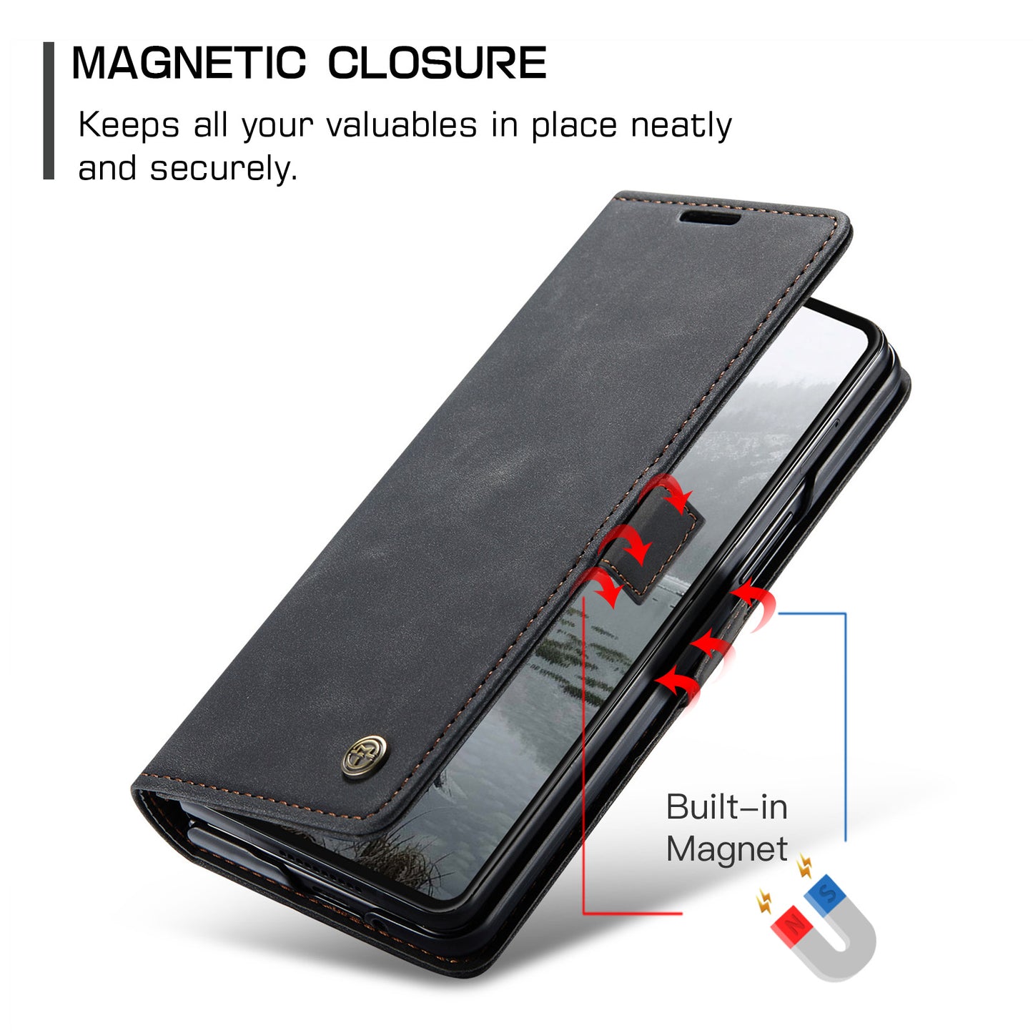 CASEME Handy Tasche für Samsung Galaxy Z Fold7 Wallet 013 Series Hülle Etui