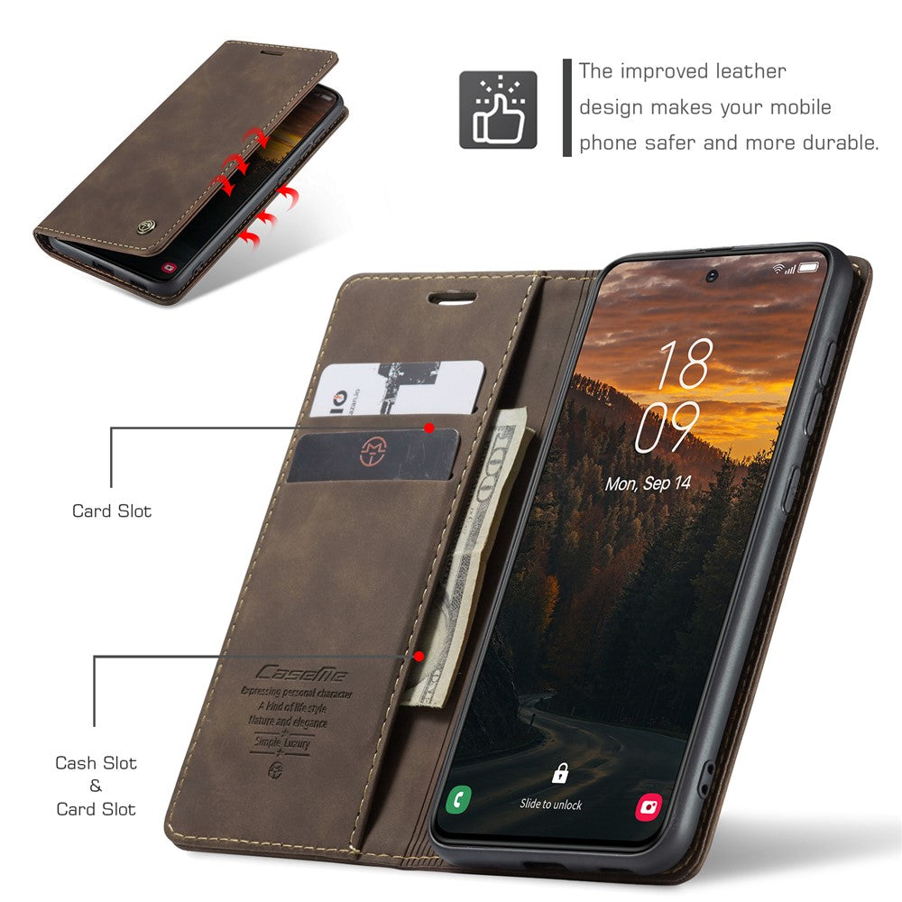CASEME Handy Tasche für Samsung Galaxy S24 FE Wallet 013 Series Hülle Klapp Etui