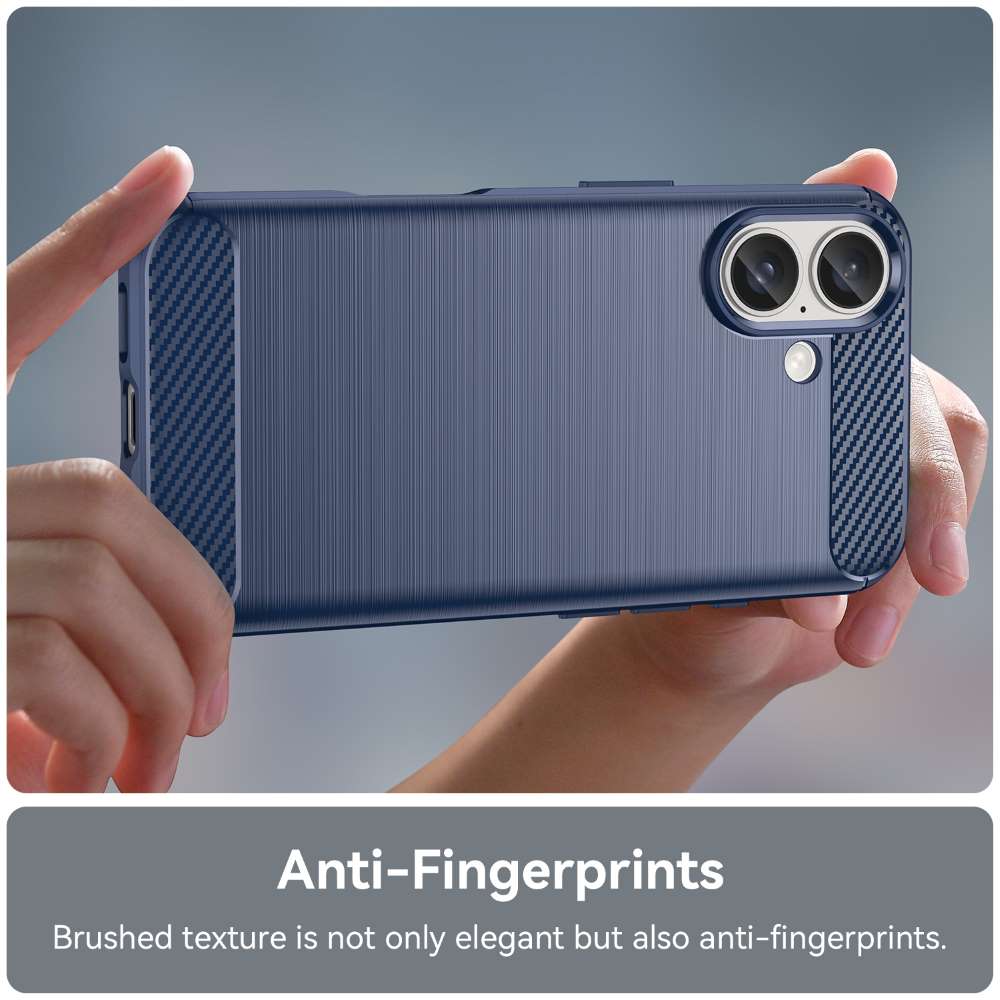 TPU Hülle für Apple iPhone 16 Carbon Fiber Skin Brushed Schutzcover Soft Case