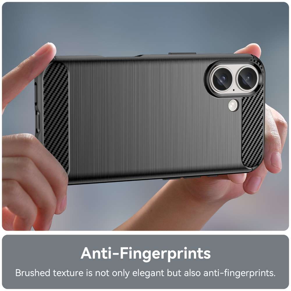 TPU Hülle für Apple iPhone 16 Carbon Fiber Skin Brushed Schutzcover Soft Case