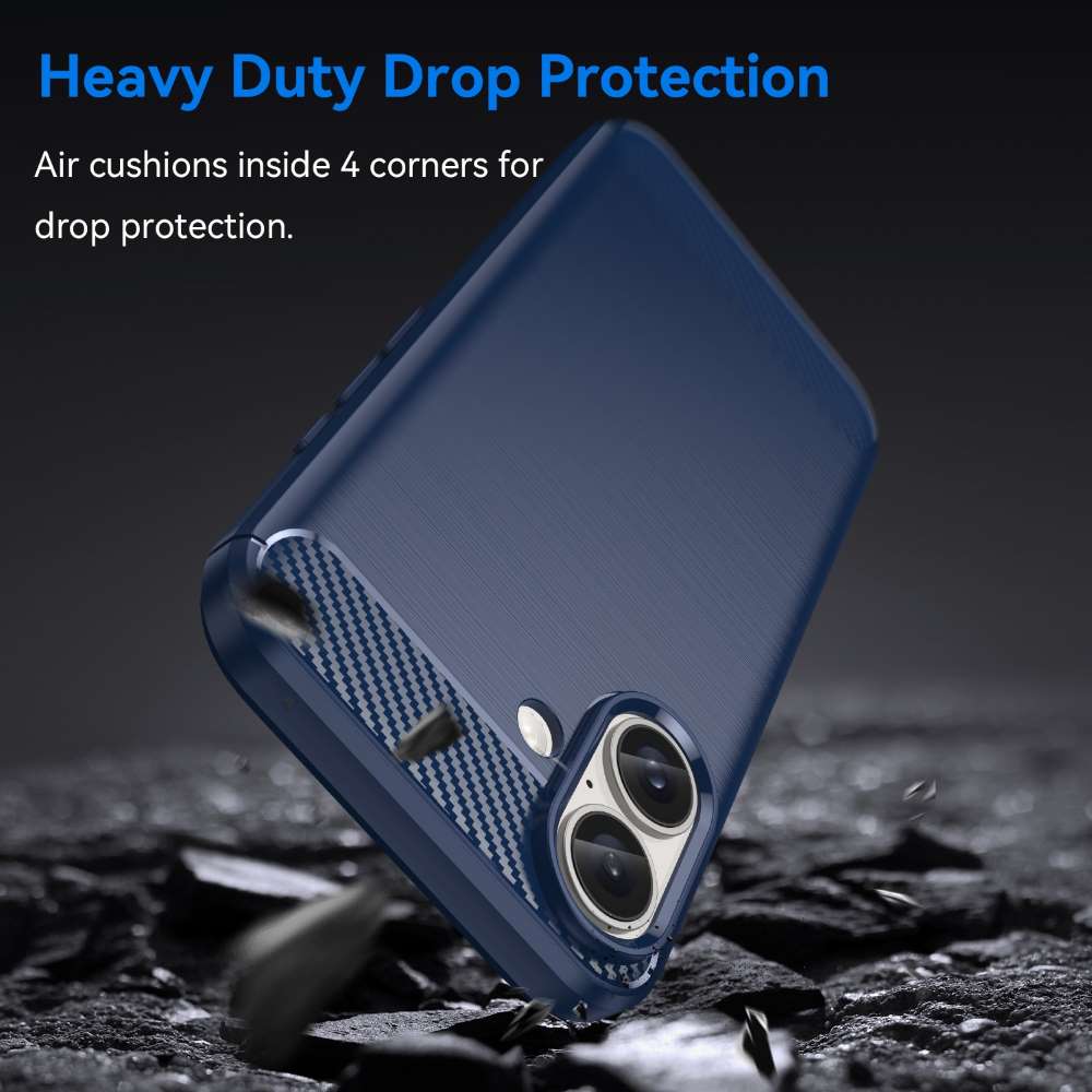 TPU Hülle für Apple iPhone 16 Carbon Fiber Skin Brushed Schutzcover Soft Case