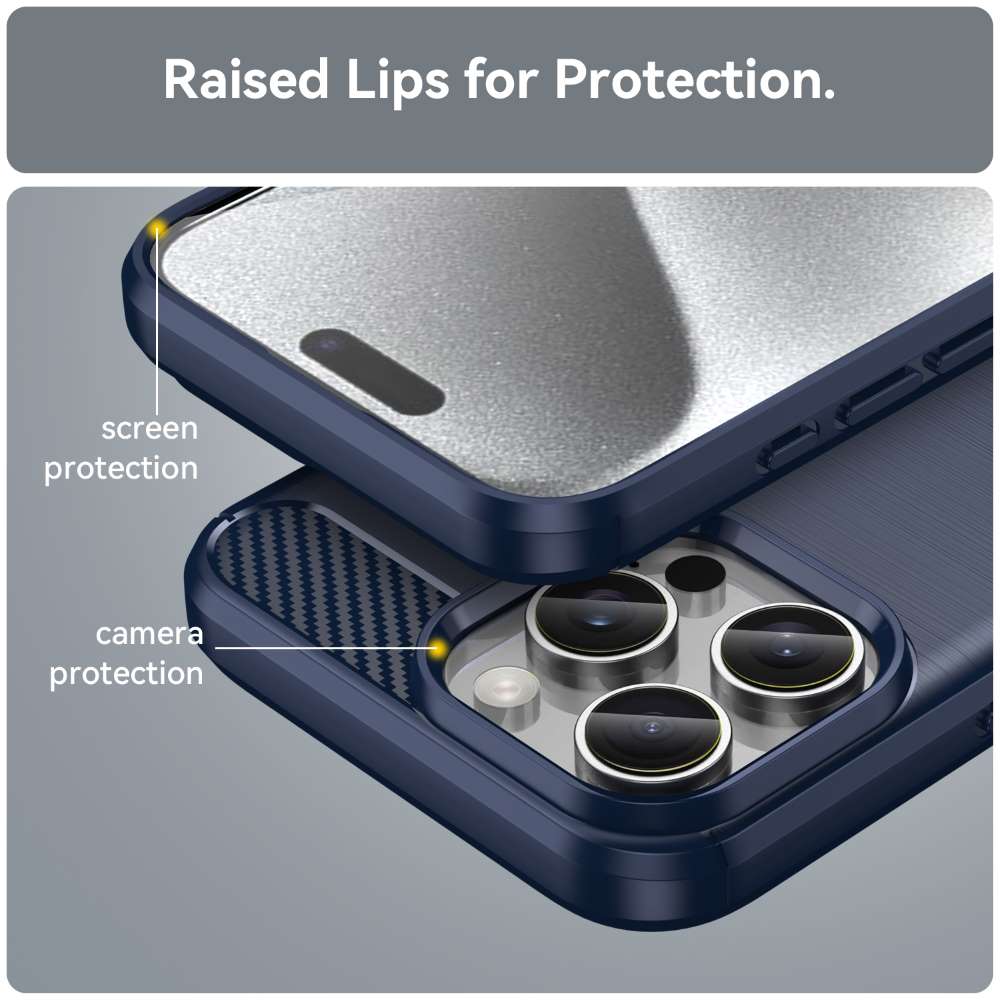TPU Hülle für Apple iPhone 16 PRO MAX Carbon Fiber Skin Brushed Schutzcover Case