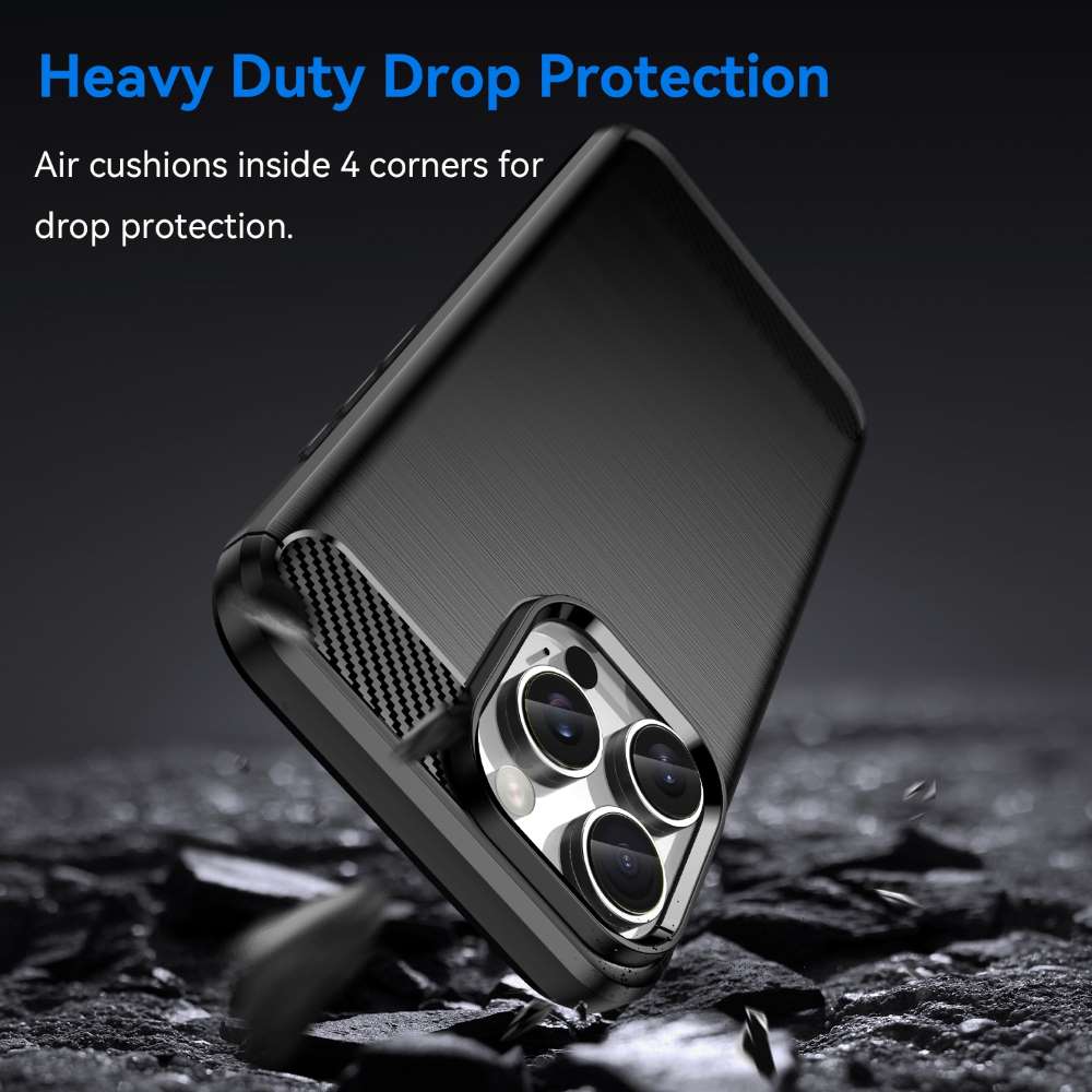TPU Hülle für Apple iPhone 16 PRO MAX Carbon Fiber Skin Brushed Schutzcover Case