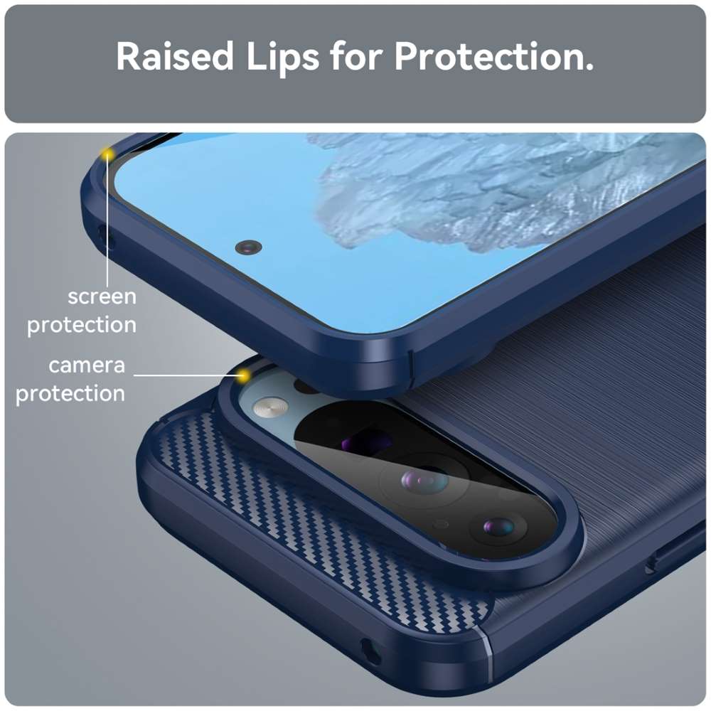 TPU Hülle für Google Pixel 9 9 PRO Carbon Fiber Skin Brushed Schutzcover Case