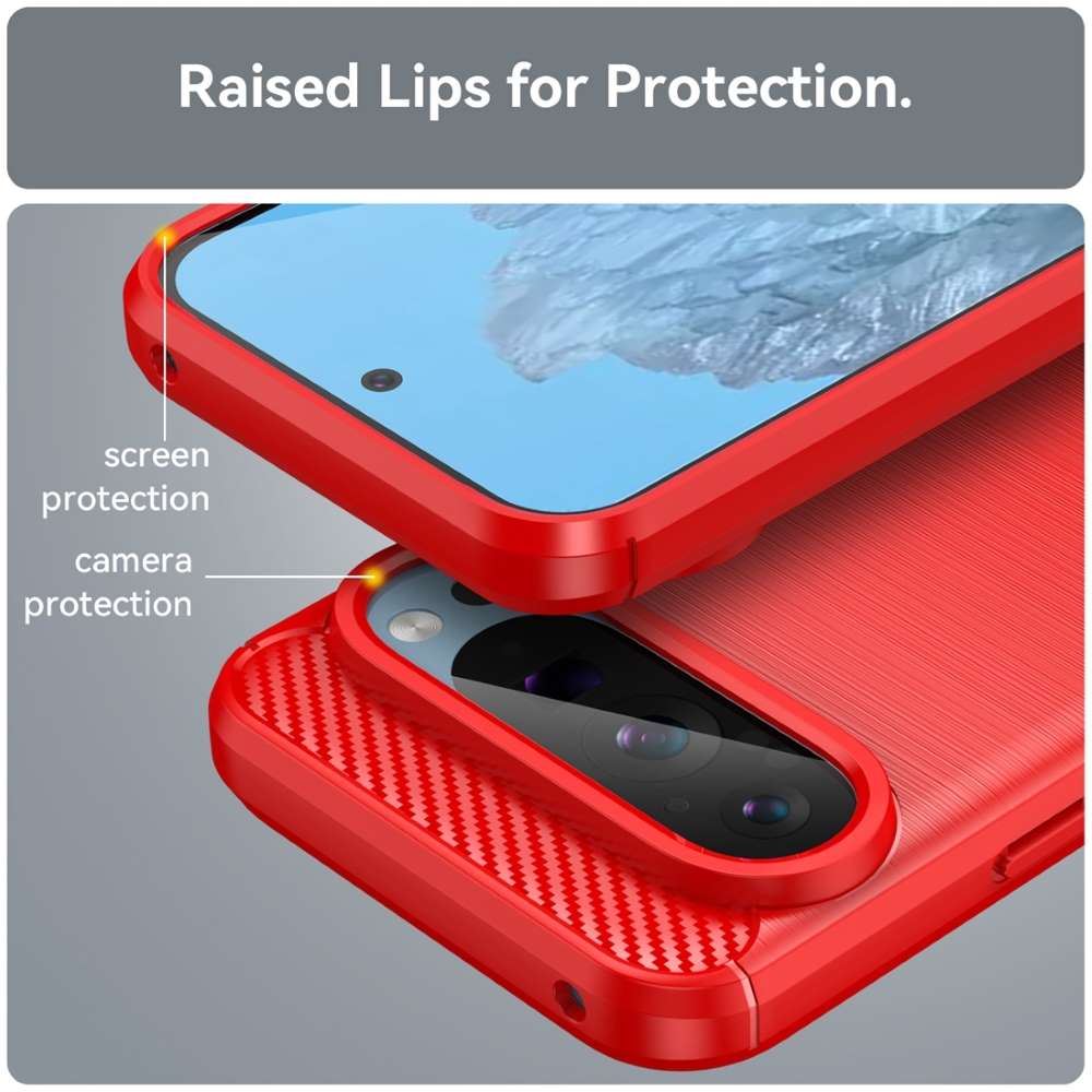 TPU Hülle für Google Pixel 9 9 PRO Carbon Fiber Skin Brushed Schutzcover Case
