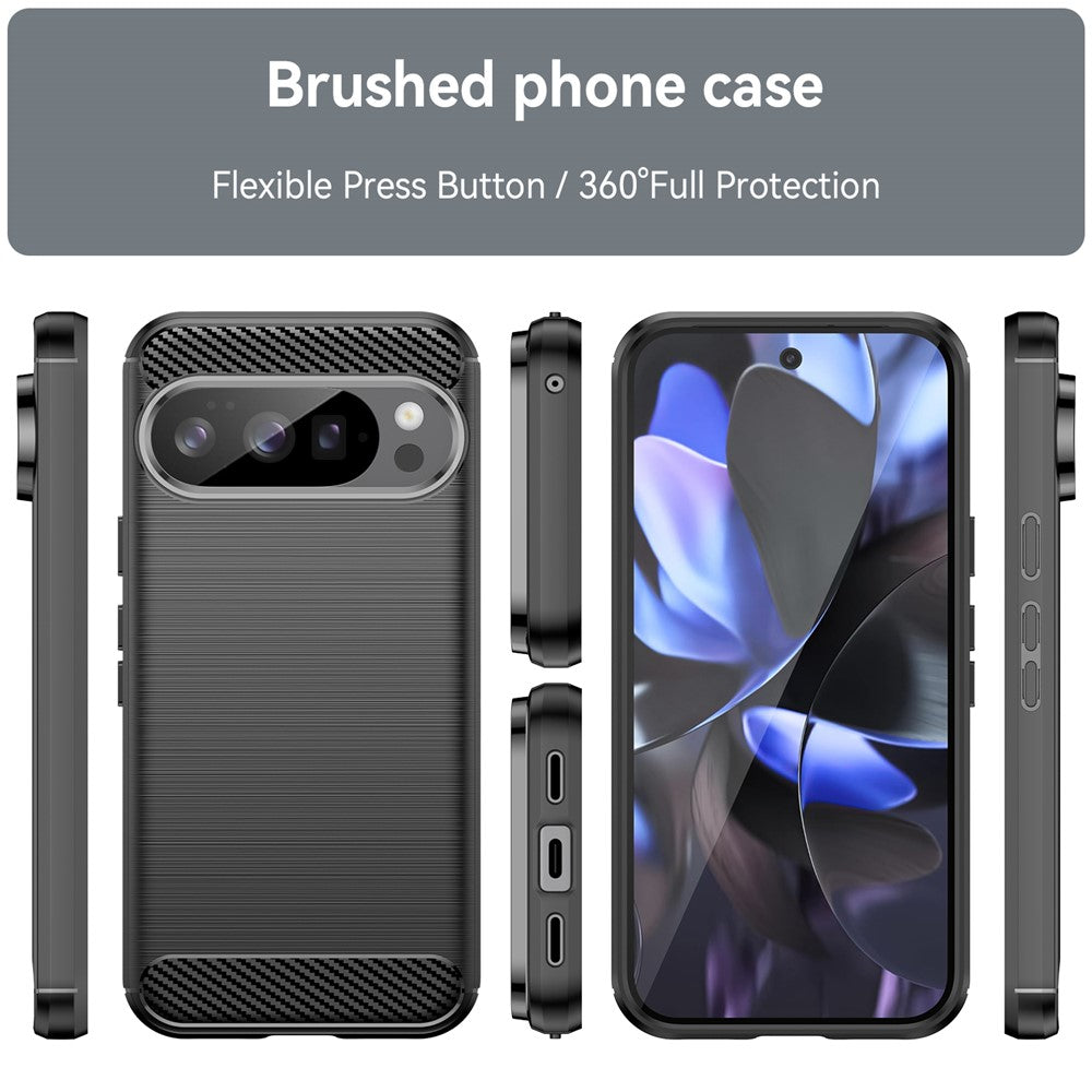 TPU Hülle für Google Pixel 10 | 10 PRO Carbon Fiber Skin Brushed Schutzcover