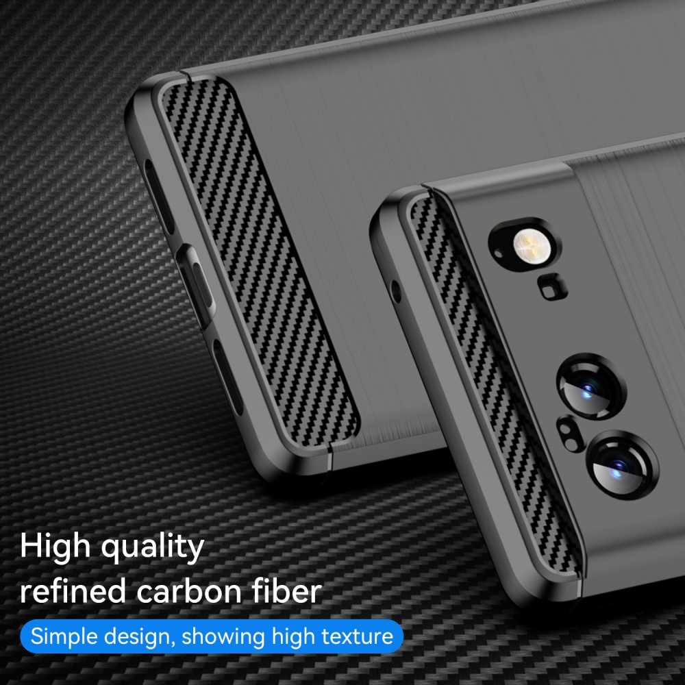 TPU Case für GOOGLE PIXEL 6 Carbon Fiber Skin Brushed Schutz Hülle Soft Cover