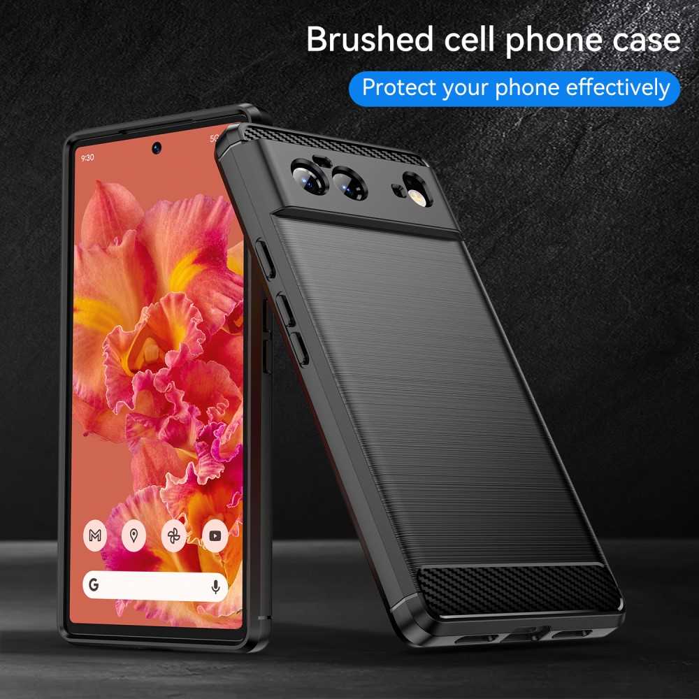 TPU Case für GOOGLE PIXEL 6 Carbon Fiber Skin Brushed Schutz Hülle Soft Cover