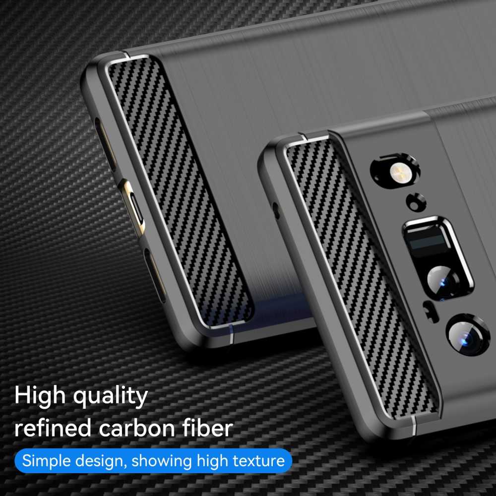 TPU Case für GOOGLE PIXEL 6 PRO Carbon Fiber Skin Brushed Schutz Hülle Cover