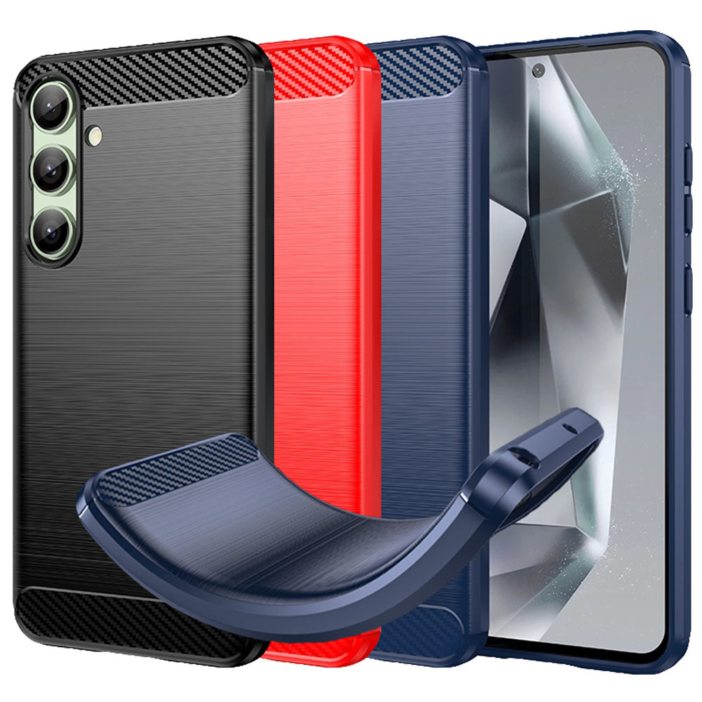 TPU Hülle für Samsung Galaxy S24 FE Carbon Fiber Skin Brushed Schutzcover Case