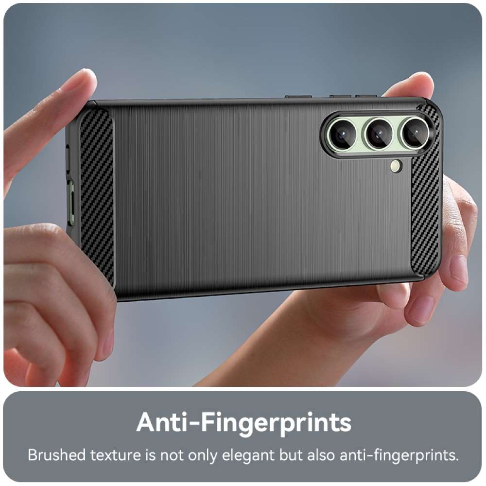 TPU Hülle für Samsung Galaxy S24 FE Carbon Fiber Skin Brushed Schutzcover Case