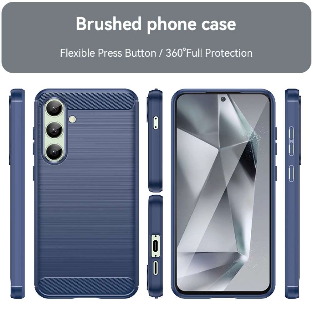 TPU Hülle für Samsung Galaxy S24 FE Carbon Fiber Skin Brushed Schutzcover Case