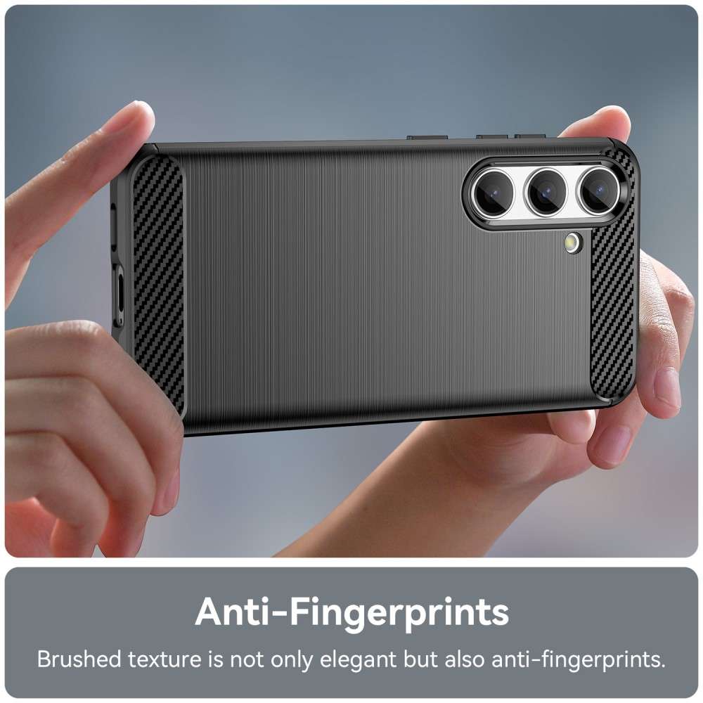 TPU Hülle für Samsung Galaxy S25 Carbon Fiber Skin Brushed Schutzcover Soft Case