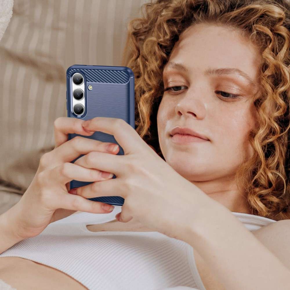 TPU Hülle für Samsung Galaxy S25 Carbon Fiber Skin Brushed Schutzcover Soft Case
