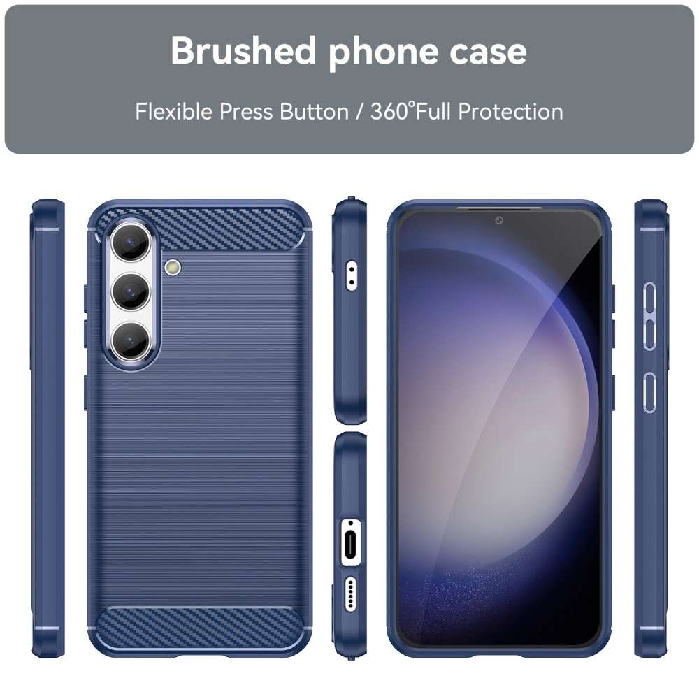 TPU Hülle für Samsung Galaxy S25 Carbon Fiber Skin Brushed Schutzcover Soft Case