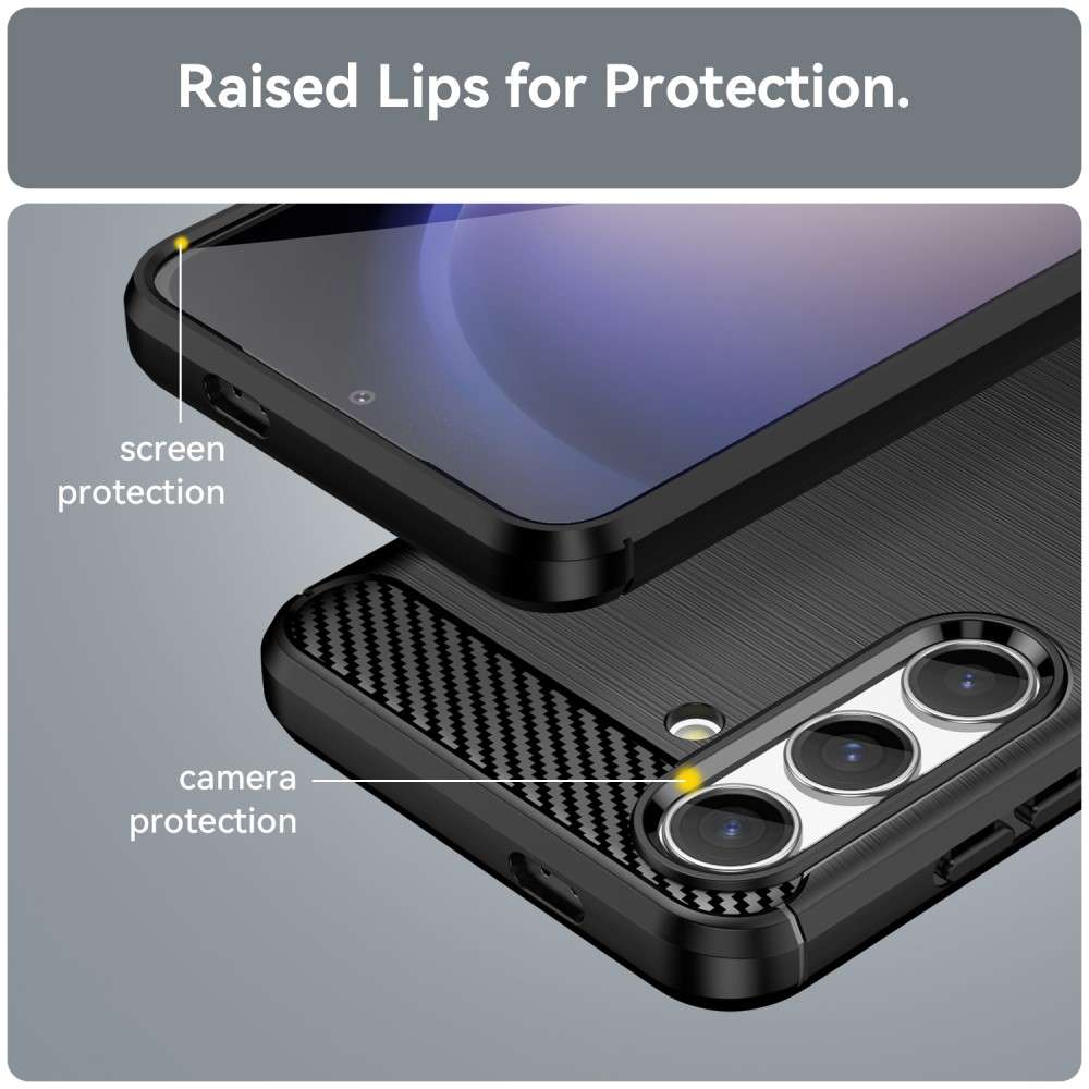 TPU Hülle für Samsung Galaxy S25 Carbon Fiber Skin Brushed Schutzcover Soft Case