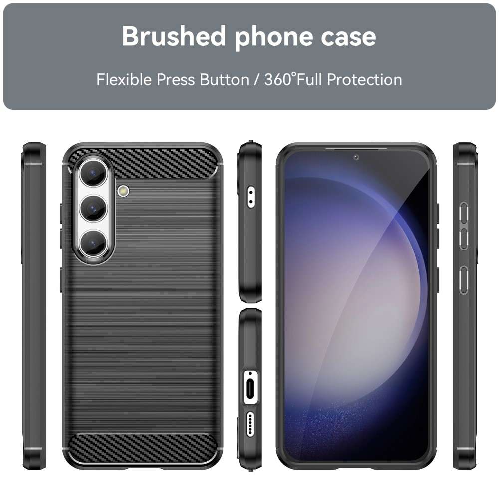 TPU Hülle für Samsung Galaxy S25 Carbon Fiber Skin Brushed Schutzcover Soft Case