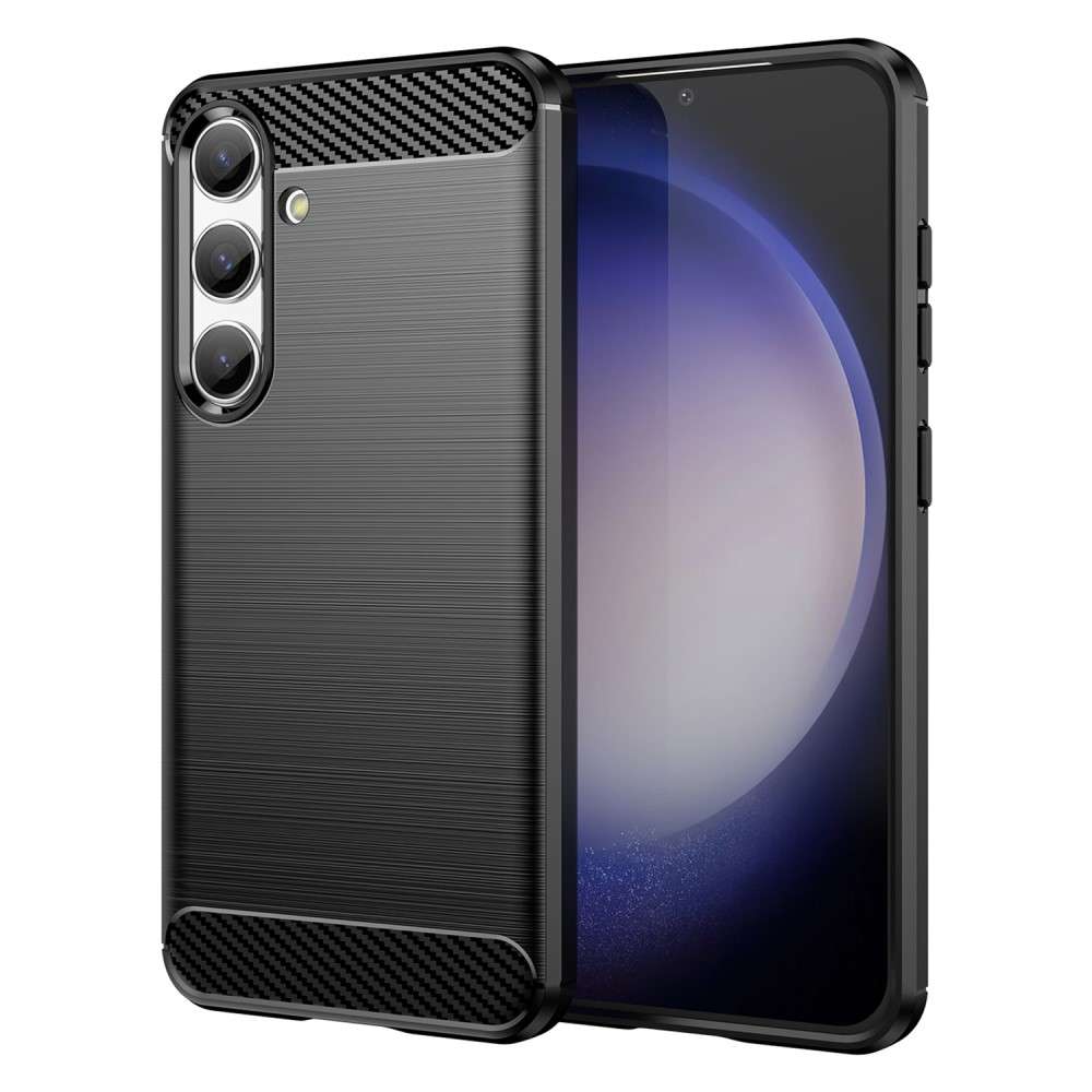 TPU Hülle für Samsung Galaxy S25 Carbon Fiber Skin Brushed Schutzcover Soft Case