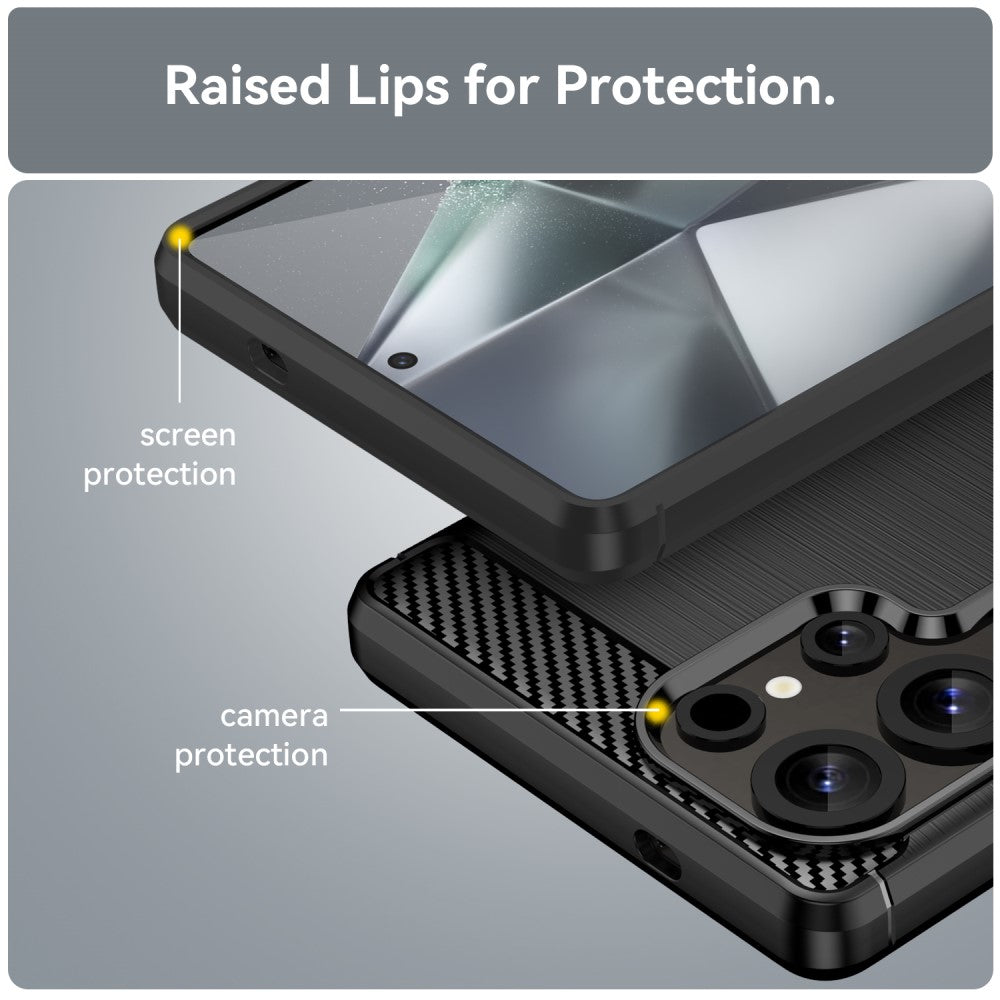 TPU Hülle für Samsung Galaxy S25 ULTRA Carbon Fiber Skin Brushed Schutzcover