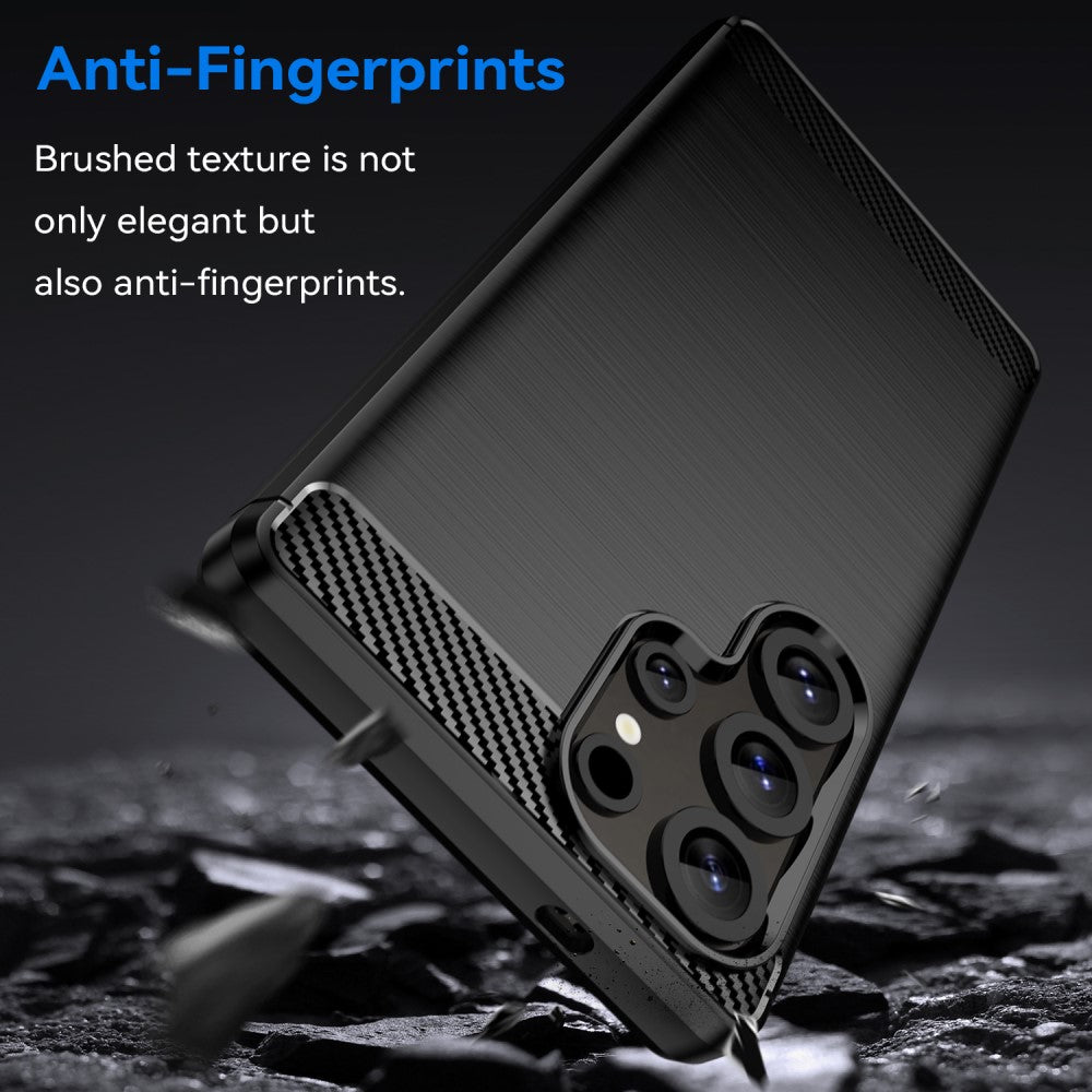 TPU Hülle für Samsung Galaxy S25 ULTRA Carbon Fiber Skin Brushed Schutzcover