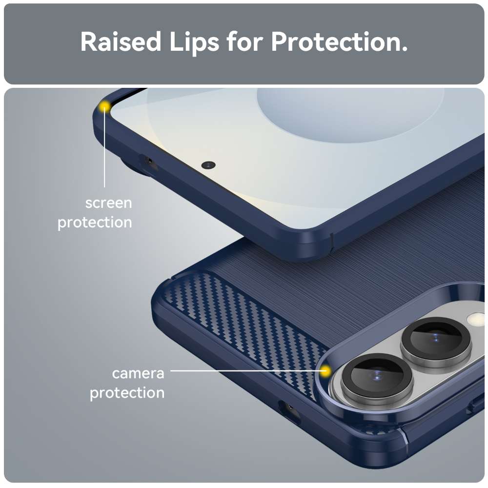 TPU Hülle für Samsung Galaxy S25 EDGE Carbon Fiber Skin Brushed Schutzcover Case