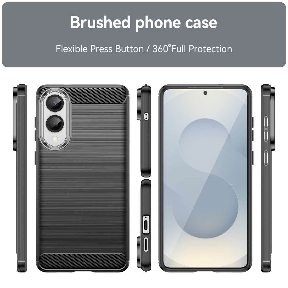 TPU Hülle für Samsung Galaxy S25 EDGE Carbon Fiber Skin Brushed Schutzcover Case