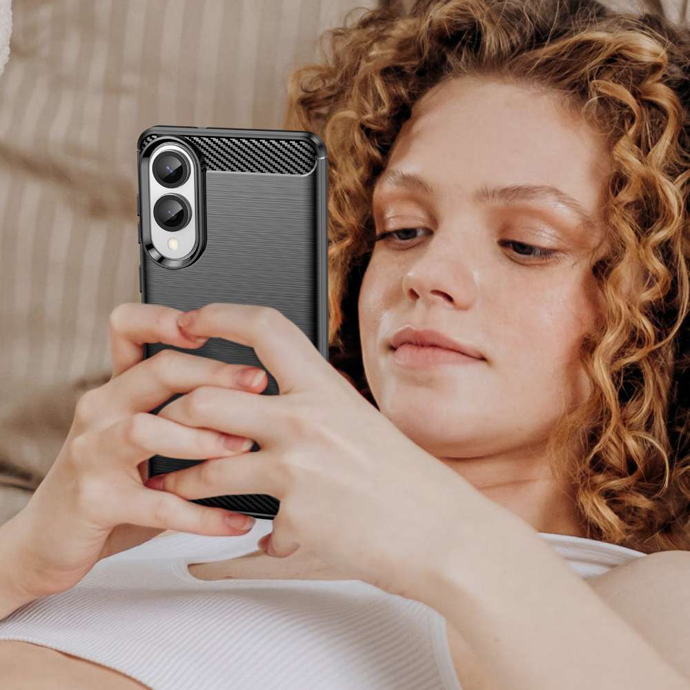 TPU Hülle für Samsung Galaxy S25 EDGE Carbon Fiber Skin Brushed Schutzcover Case