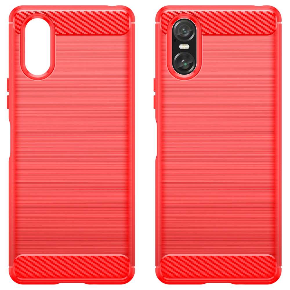 TPU Hülle für Sony Xperia 10 VI Carbon Fiber Skin Brushed Schutzcover Soft Case