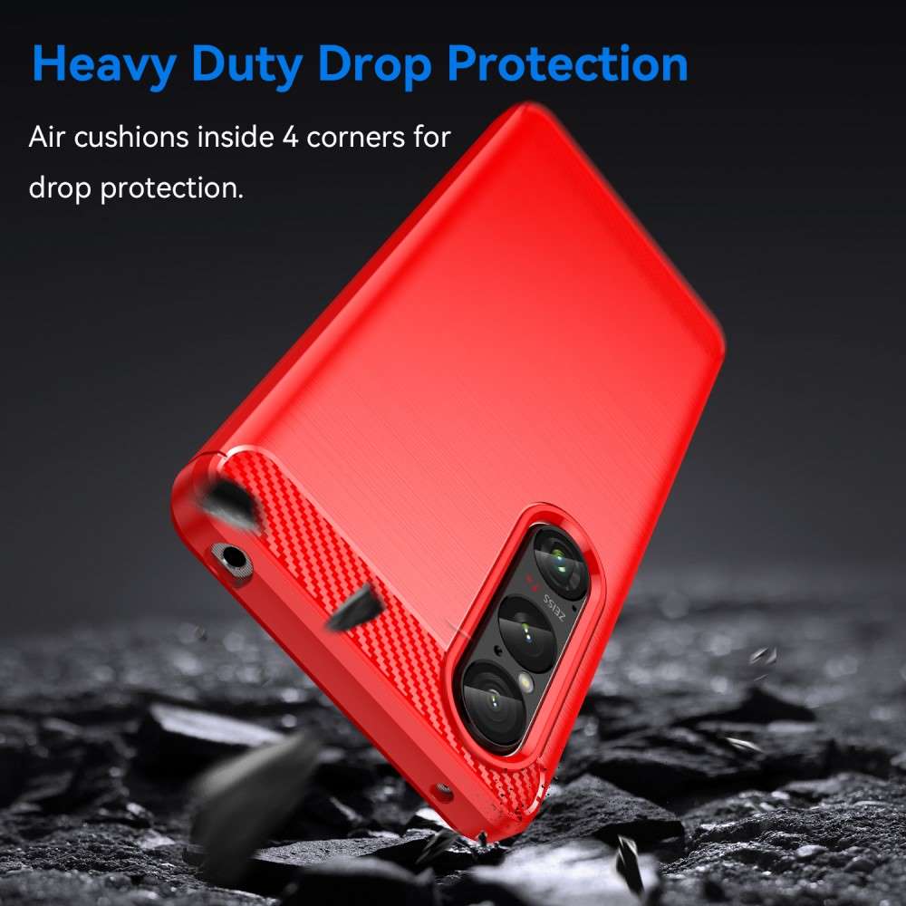 TPU Hülle für Sony Xperia 1 VI Carbon Fiber Skin Brushed Schutzcover Soft Case