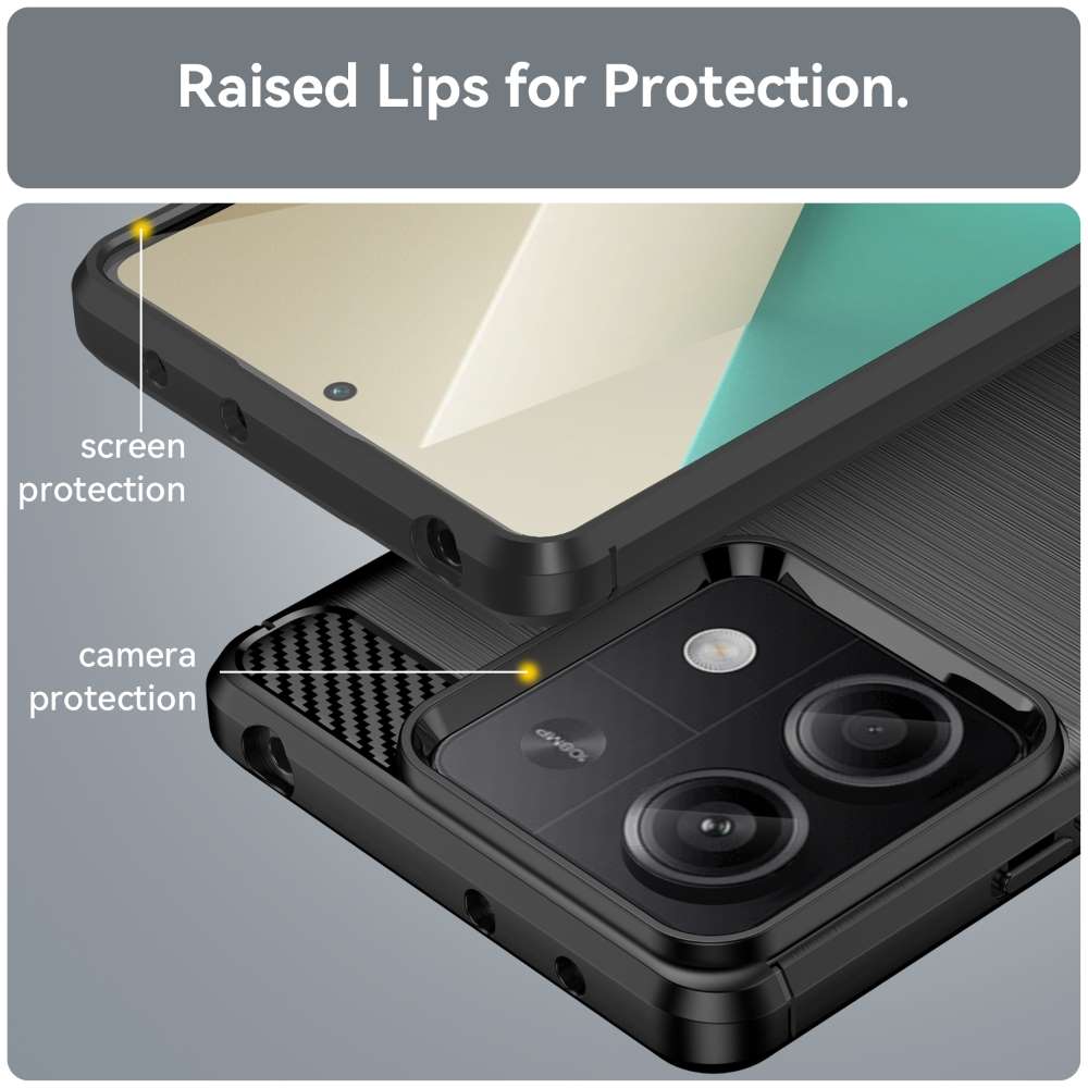 TPU Hülle für Xiaomi Redmi Note 13 5G Carbon Fiber Skin Brushed Schutzcover Case