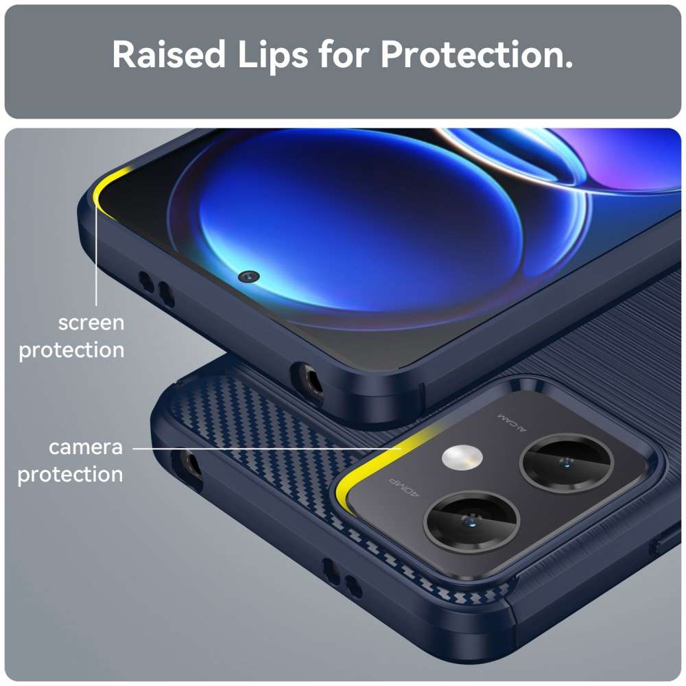 TPU Hülle für Xiaomi Redmi Note 12 5G Carbon Fiber Skin Brushed Schutzcover Case