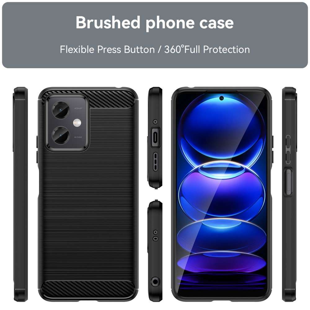 TPU Hülle für Xiaomi Redmi Note 12 5G Carbon Fiber Skin Brushed Schutzcover Case