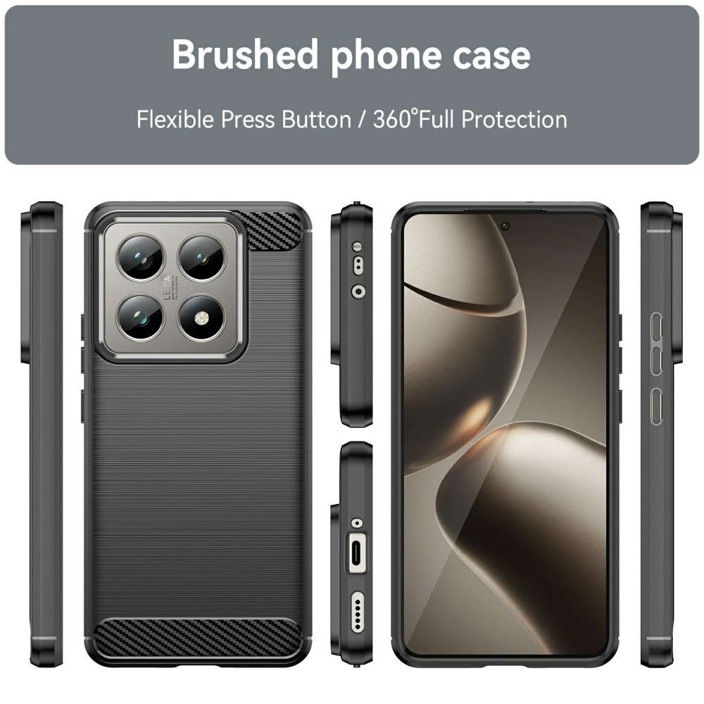 TPU Hülle für Xiaomi 14T 14T PRO Carbon Fiber Skin Brushed Schutzcover Soft Case