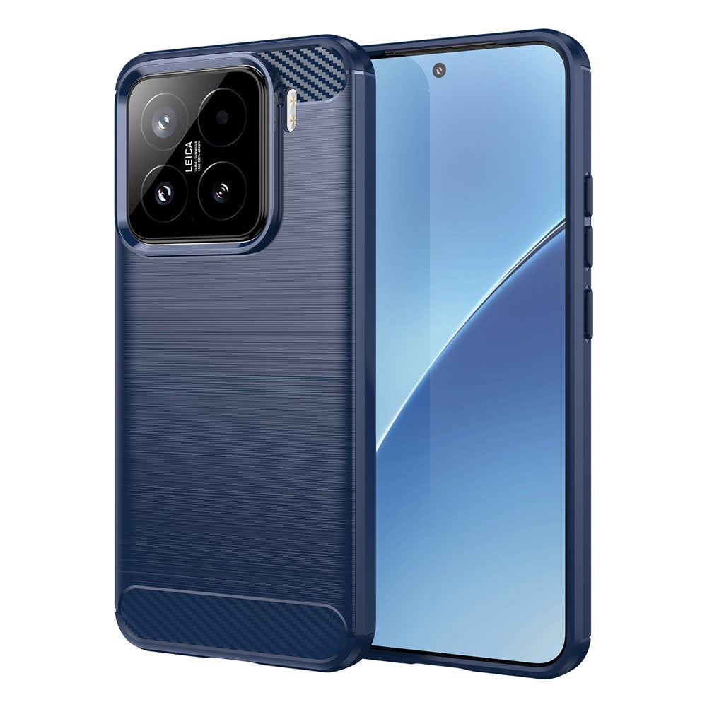 TPU Hülle für Xiaomi 15 Carbon Fiber Skin Brushed Schutz Backcover Soft Case