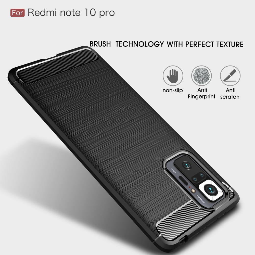 TPU Case für XIAOMI REDMI NOTE 10 PRO Carbon Fiber Skin Brushed Schutz Hülle
