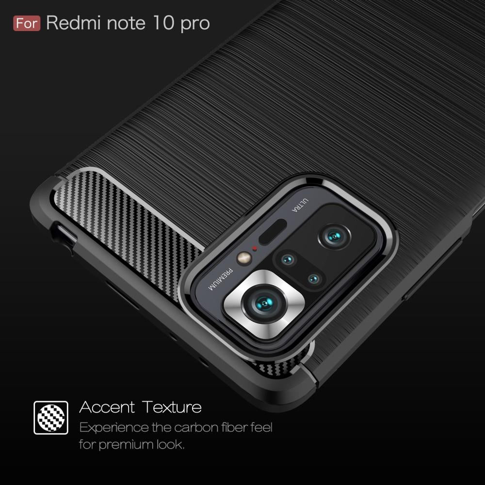TPU Case für XIAOMI REDMI NOTE 10 PRO Carbon Fiber Skin Brushed Schutz Hülle