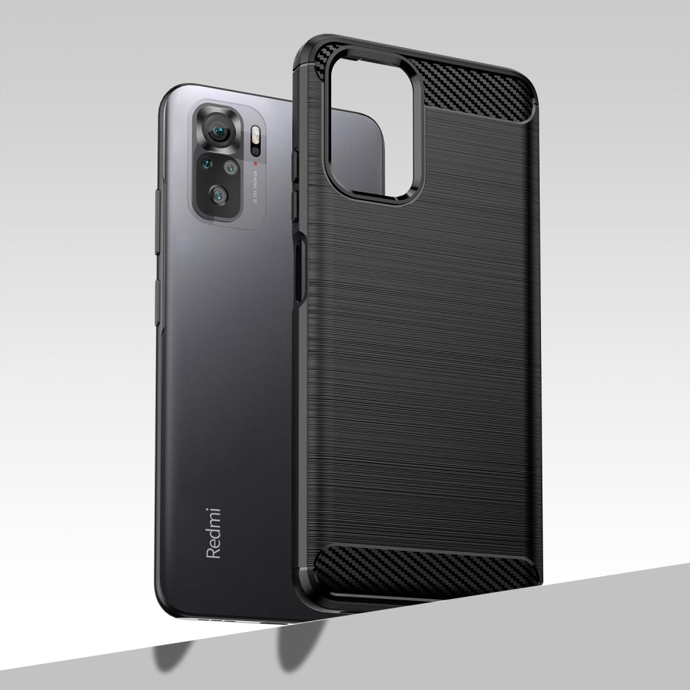 TPU Case für XIAOMI REDMI NOTE 10S Carbon Fiber Skin Brushed Schutz Hülle Cover