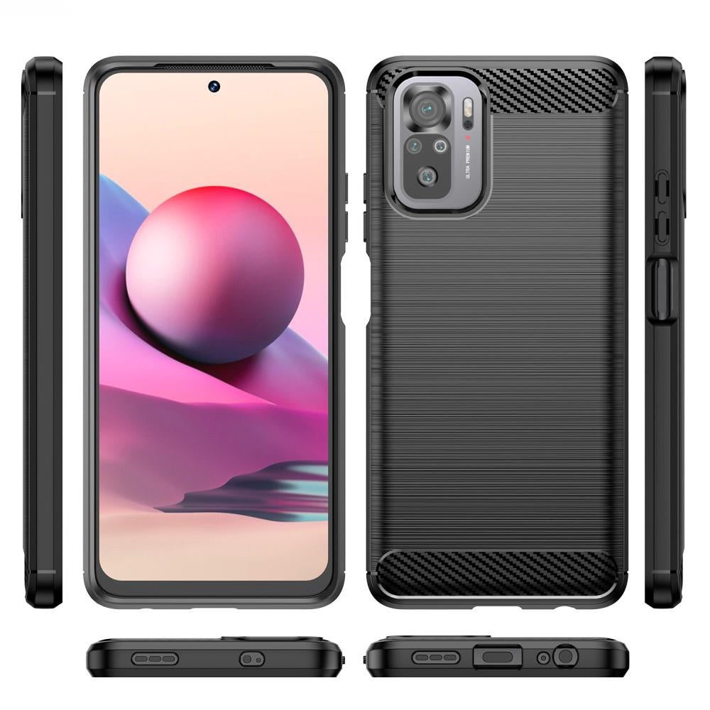 TPU Case für XIAOMI REDMI NOTE 10S Carbon Fiber Skin Brushed Schutz Hülle Cover