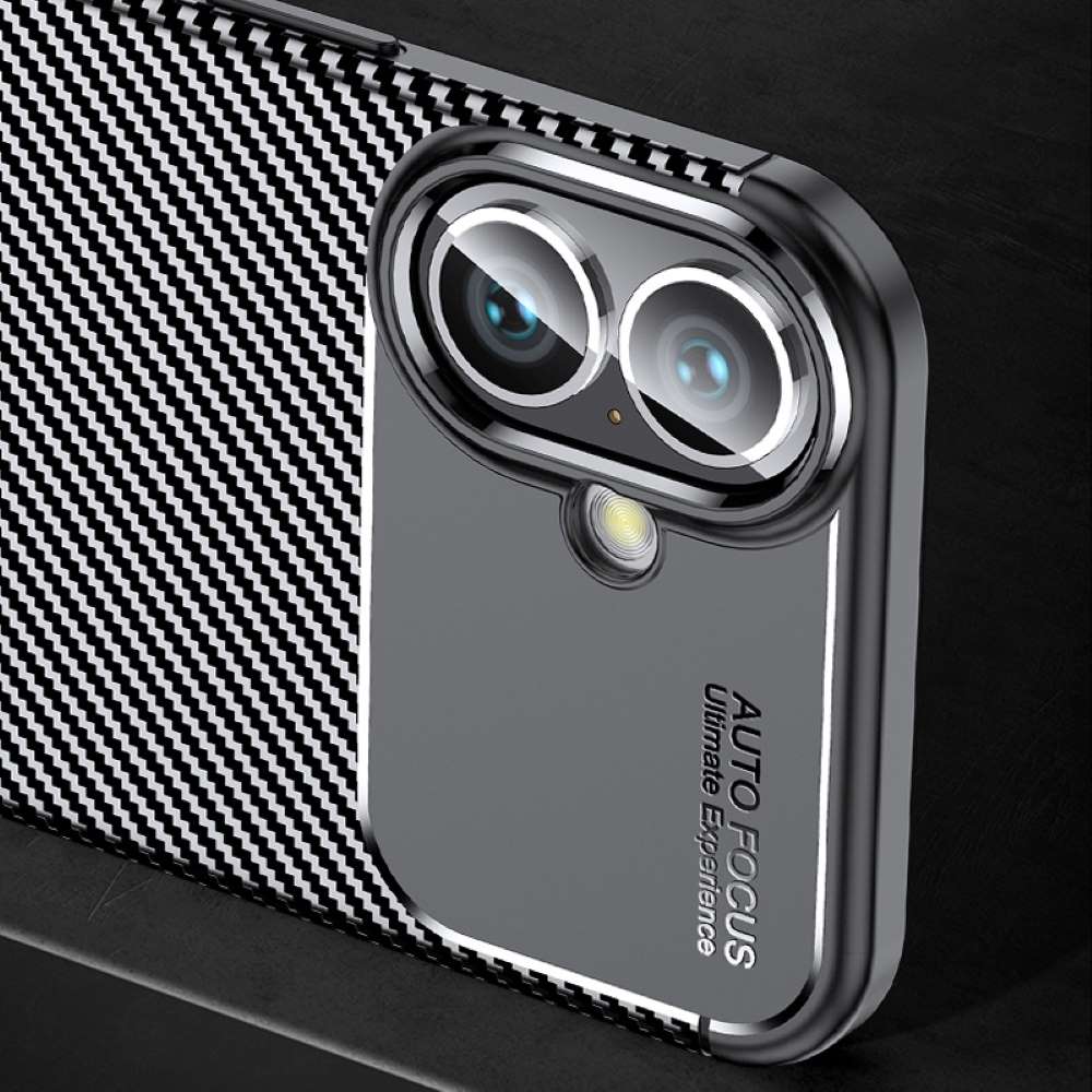 TPU Hülle für Apple iPhone 16 Carbon Fiber Muster Shockproof Back Cover Case