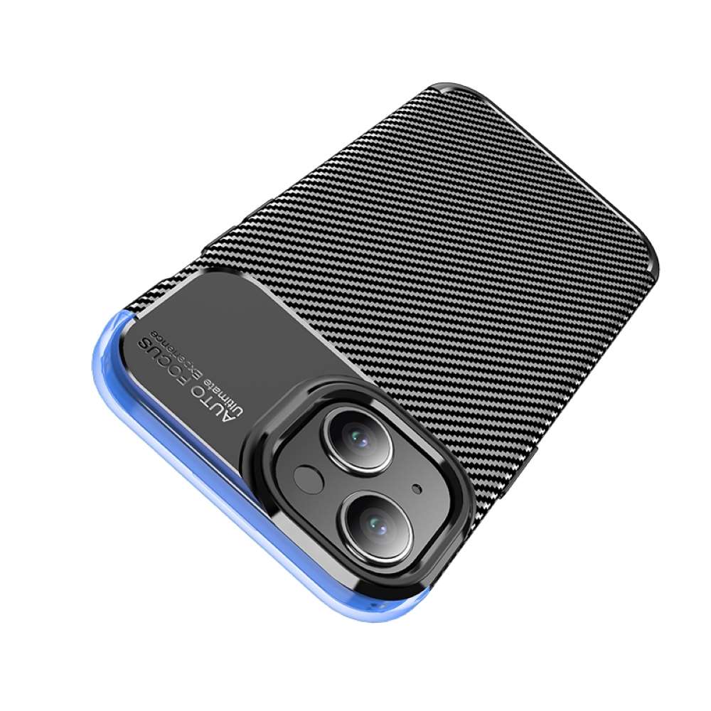 TPU Hülle für Apple iPhone 15 Carbon Fiber Muster Shockproof Back Cover Case