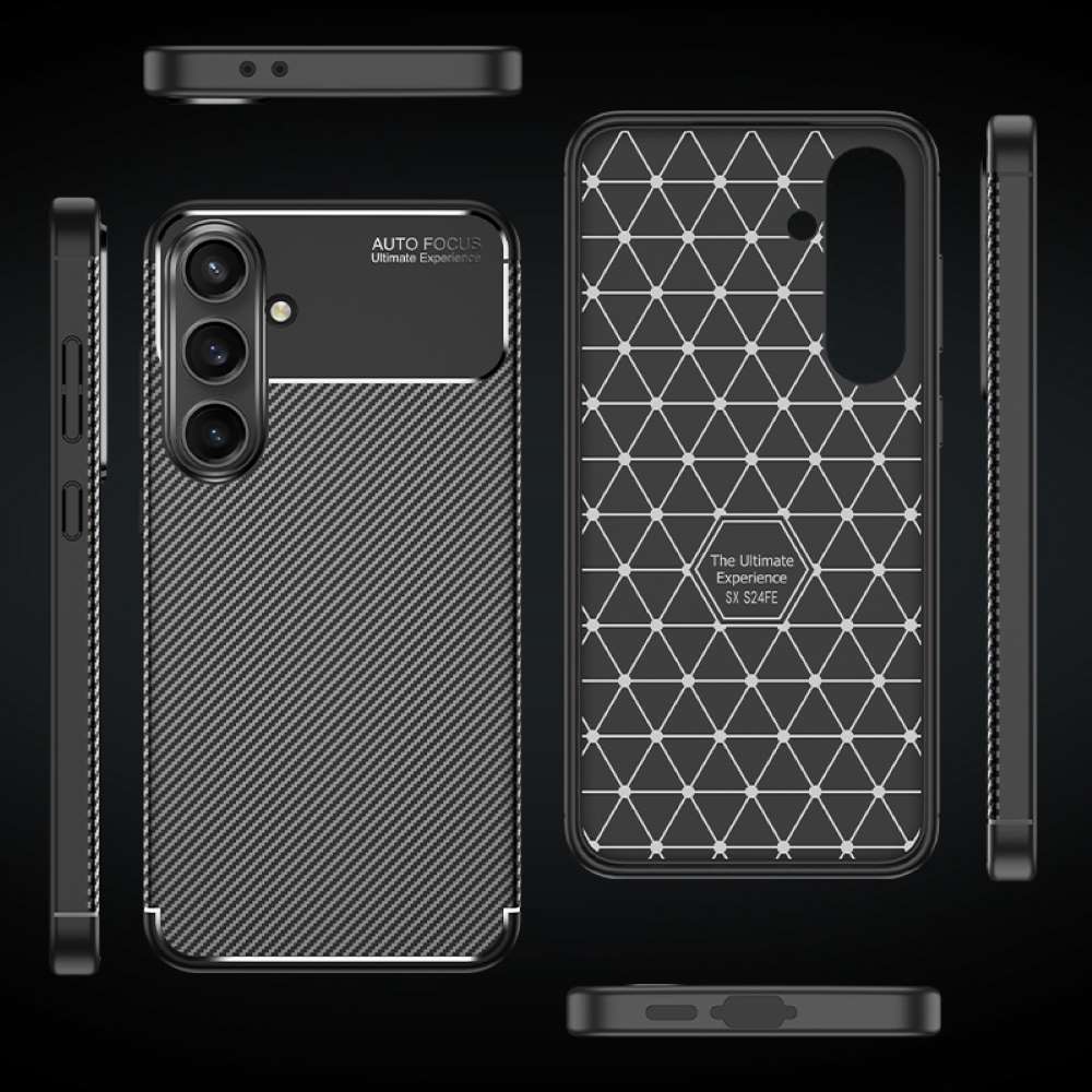 TPU Hülle für Samsung Galaxy S24 FE Carbon Fiber Muster Shockproof Cover Case