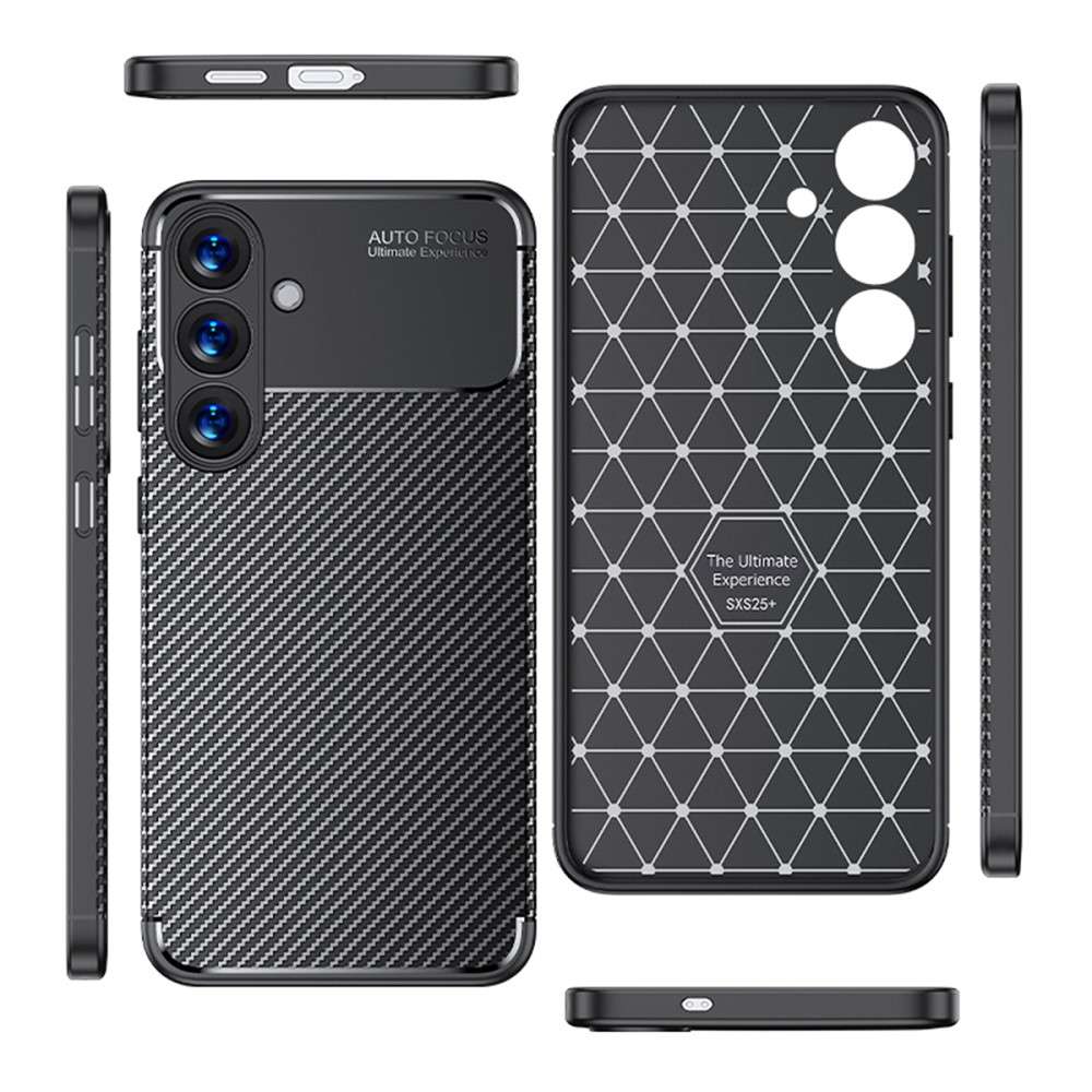 TPU Hülle für Samsung Galaxy S25 Carbon Fiber Muster Shockproof Back Cover Case