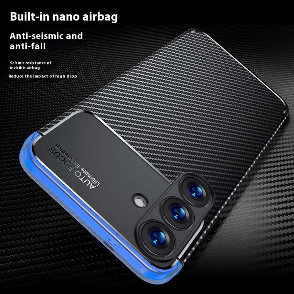 TPU Hülle für Samsung Galaxy S25 Carbon Fiber Muster Shockproof Back Cover Case